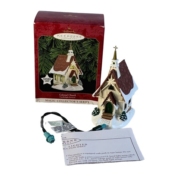 Hallmark Colonial Church Magic light candlelight church with box - New - Picture 1 of 10